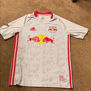 Adidas Kids Gray and Red Team Red Bull NY soccer Jersey 2018